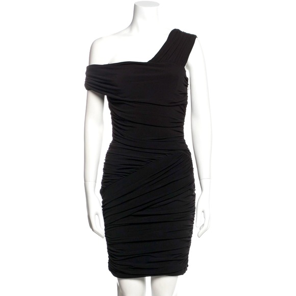 1990s Nicole Miller Off Shoulder Little Black Dress